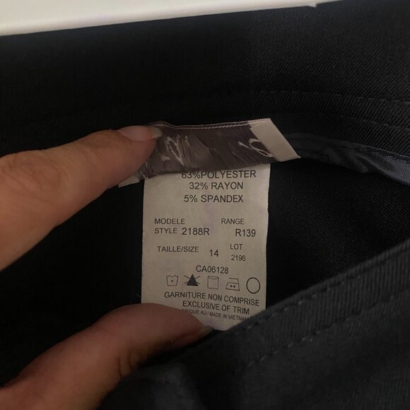 Mode de Vie Dress Navy Stretch Dress Pants Trouser Front Zipper Pockets Sz 14 - Picture 7 of 7